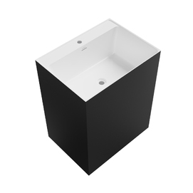 Напольная раковина Wellsee Doux 70 см 230503000 из акрила, матовая черная, глянцевая белая