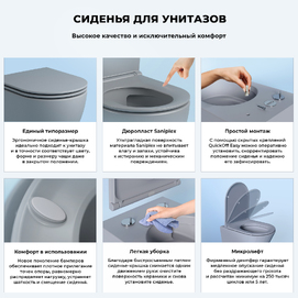Фото Подвесной унитаз Wellsee Pure BY Wellsee 182605001 безободковый, с крышкой микролифт, матовый серый