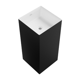 Напольная раковина Wellsee Pure BY Wellsee 40 см 230713000 из акрила, матовая черная, глянцевая белая