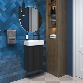 Фото Мебель для ванной комнаты Wellsee WC Area 40 см 221802001 подвесная,  матовая темно-серая