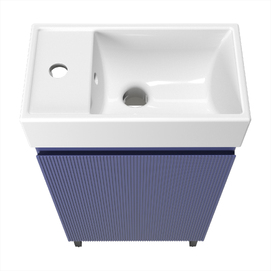 Фото Мебель для ванной комнаты Wellsee WC Area 40 см 221804006 подвесная и напольная, с черными ножками, матовая синий