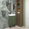Фото Мебель для ванной комнаты Wellsee WC Area 40 см 221805006 подвесная и напольная, с черными ножками, матовая зеленая 7