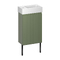 Фото Мебель для ванной комнаты Wellsee WC Area 40 см 221805006 подвесная и напольная, с черными ножками, матовая зеленая 0