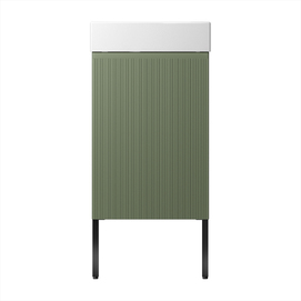 Фото Мебель для ванной комнаты Wellsee WC Area 40 см 221805006 подвесная и напольная, с черными ножками, матовая зеленая