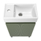 Фото Мебель для ванной комнаты Wellsee WC Area 40 см 221805006 подвесная и напольная, с черными ножками, матовая зеленая 3