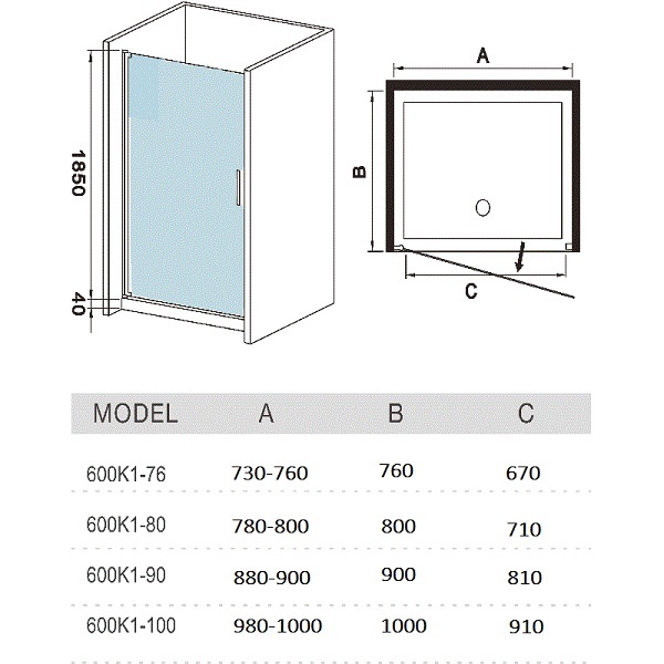 Душевые двери WeltWasser WW600 600K1-80, цвет хром 10000002731 - фото 3