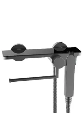 Гигиенический душ со смесителем для унитаза WeltWasser HIGI SH2 GG брашированная оружейная сталь