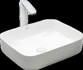 Раковина накладная WeltWasser WW Elbach M2195 DGW 50x39 фаянс, прямоугольная, серая матовая