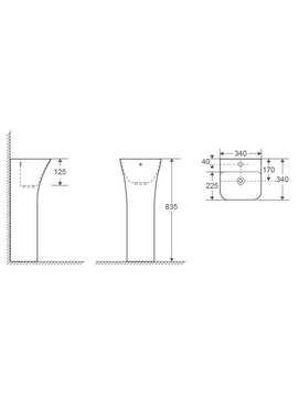 Фото Раковина напольная WeltWasser WW SK 34 см WW LEERBACH 3434 GL-WT белая