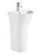 Фото Раковина напольная WeltWasser WW LEERBACH 4842 GL-WT 48x42 фаянс, белая глянцевая 0