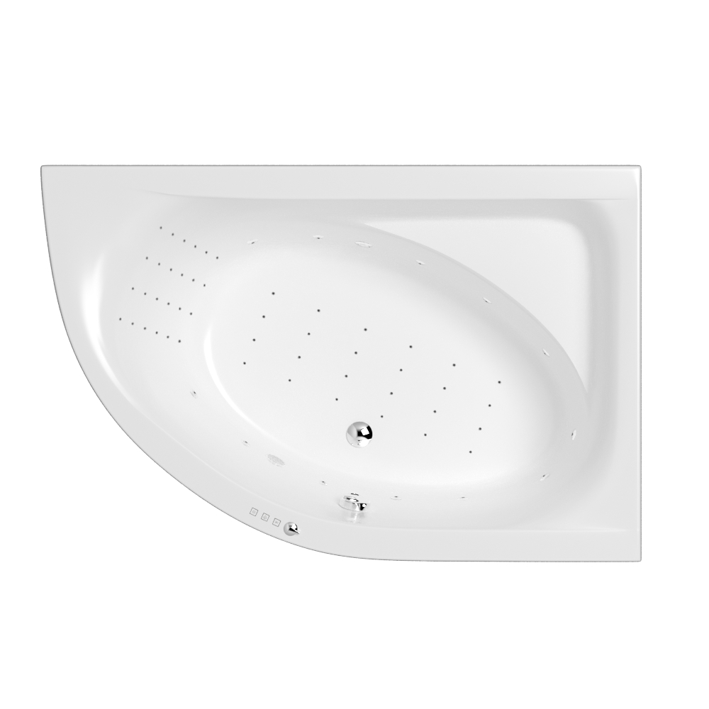 Гидромассажная ванна акриловая Whitecross AQUARELLA 170x110 0109170110100NANOCR белая форсунки хром 217596₽