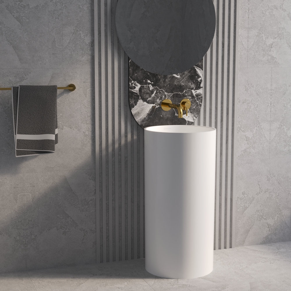 Раковина из искусственного камня Whitecross Altar 43 см 0737043043200S напольная белая матовая 95940₽