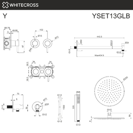 Фото Встраиваемая душевая система Whitecross Y YSET13GLB брашированное золото