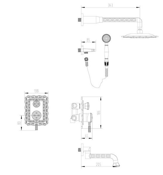 Душевая панель ZorG Antic A 104DS-BR 47250₽
